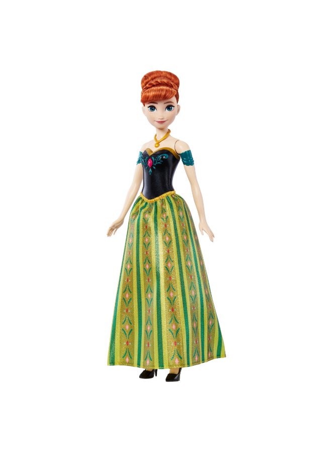Disney Frozen Toys, Singing Anna Fashion Doll in Signature Outfit, Sings “For the First Time in Forever” in 4 Languages from Disney Frozen - Image 1